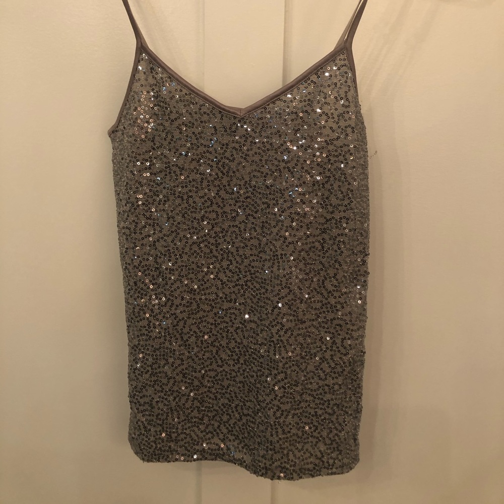 Gray sequin cami